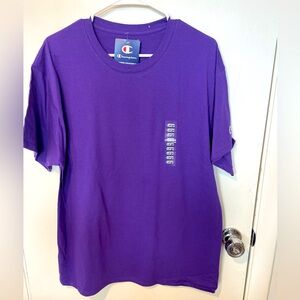 New mens purple Champion tee shirt sz L
